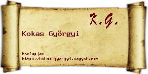 Kokas Györgyi névjegykártya